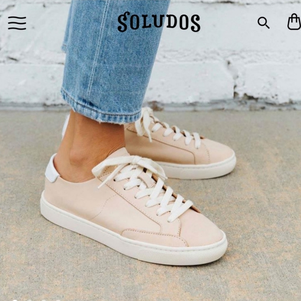 Soludos Beige Lace-Up Sneakers